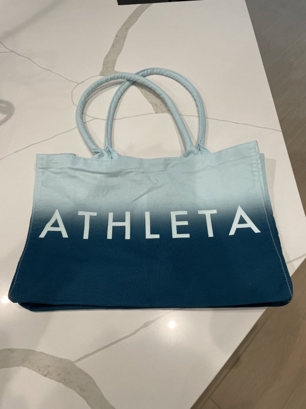 ATHLETA Canvas Tote Bag Beach Groceries Reusable Cotton Canvas, Large